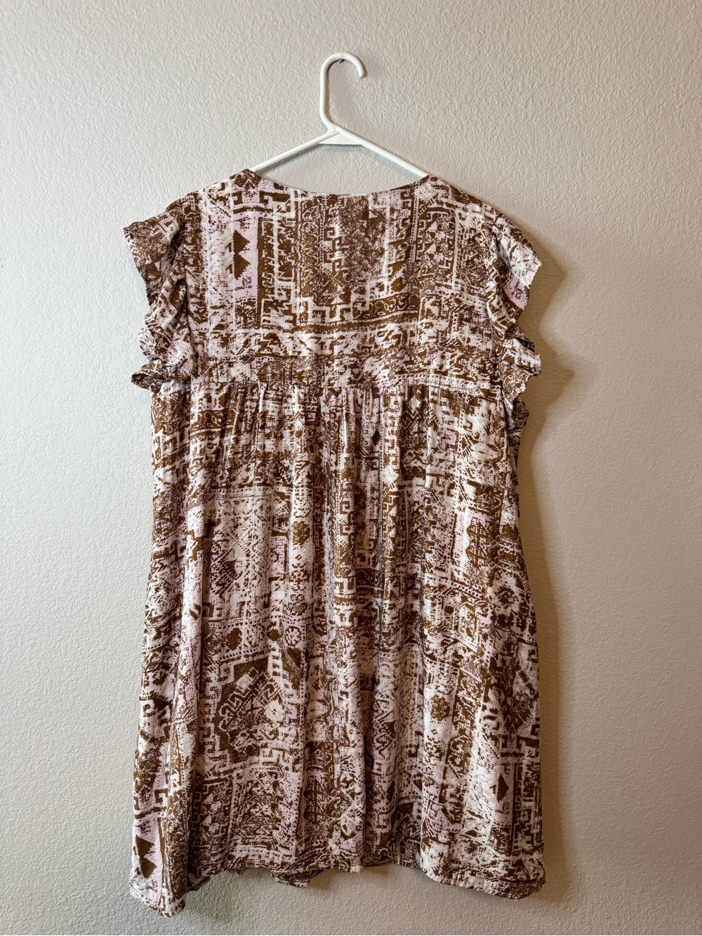 Savanna Jane Boho Aztec Print Embroidered Floral Babydoll Style Dress Size 1X - Picture 4 of 9
